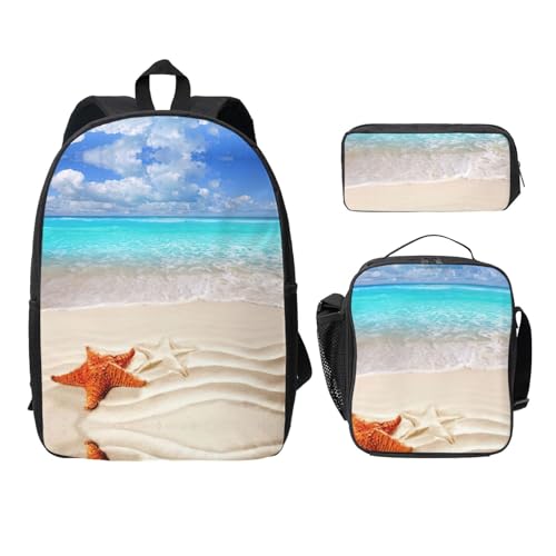 Sac à dos collège océan et plage EdWal noir avec accessoires