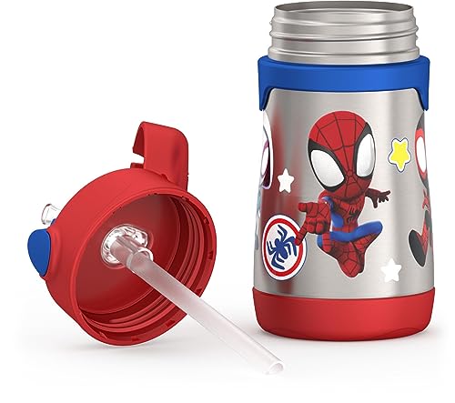 Image of THERMOS Vacuum Insulated Stainless Steel 10oz Straw Bottle, Spidey and His Amazing (Pack of 3)