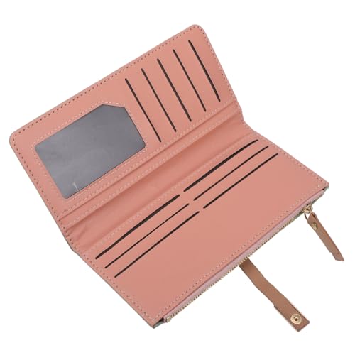 Fashion Pu Leather Long Wallet Clutch Purse for Women Zipper Closure Card Holder Light Green Compact and Convenient for and Travel