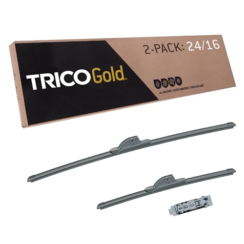 Image of TRICO Gold 24 inch + 16 inch Premium Automotive Replacement Windshield Wiper Blades (Set of 2), Passenger and Driver Side All-Weather Beam Wiper Blades for Select Vehicle Models