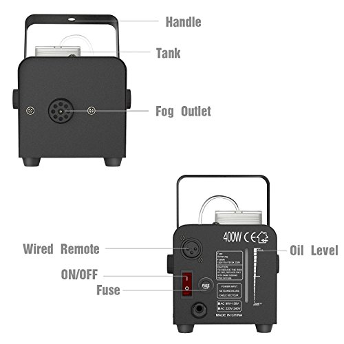 Halloween Fog Machine Wireless Control- Fansteck Professional Wireless Remote Smoke Machine for Christmas Parties Weddings - Quick Generation of Huge Fog 2000 CFM, with Fuse Protection