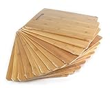 (Set of 12) 15'X11' Bulk Wholesale Plain Bamboo Charcuterie Platter, Wood Serving Tray, Chopping Plate, Hot Mat, Cutting Board with Handle for Customized, Personalized Engraving Gift, Wall Art