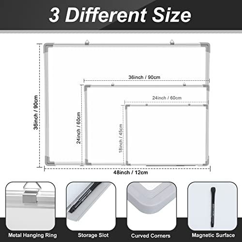 3 Pack Dry Erase Boards, Magnetic Dry Erase White Board Sliver Aluminum Framed Whiteboard Message Presentation Board White Board Bulk Wall Mounted Board For School Office And Home (Assorted Size) #TOP2