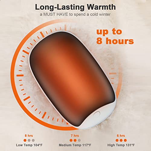 2 Pack Hand Warmer Rechargeable, Magnetic Twins Electric Hand Warmer, Reusable Type-C USB Handwarmer, Portable Hand Warmer 8000mAh, Great for Outdoor Sports, Hunting, Camping, Golf, Warm Gifts