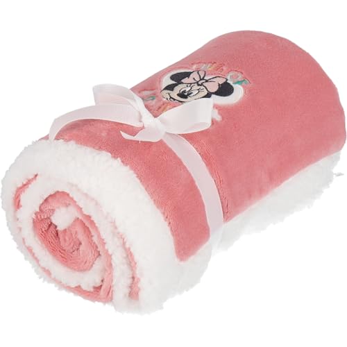 Disney - Baby Couverture Plaid Minnie - 75x100cm - 100% Polyester - 220 GSM - Rose