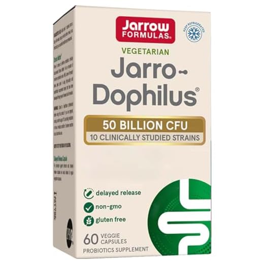 Jarrow Formulas, Ultra Jarro-Dophilus, 60 vegetarische Kapseln, 222mg (50 Mrd. KBE) Bakterienmischung je Dosis, Glutenfrei, Sojafrei, GMO frei, Geschmacksneutral