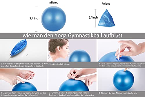 Foto von APTSPADE 3 Stück 25cm Gymnastikball Klein Pilates Ball, Übung Barre Ball für Yoga, Stabilität Übung Training Gym Anti Burst und Slip Resistant Balls Physikalische Therapie verbessert das Gleichgewicht