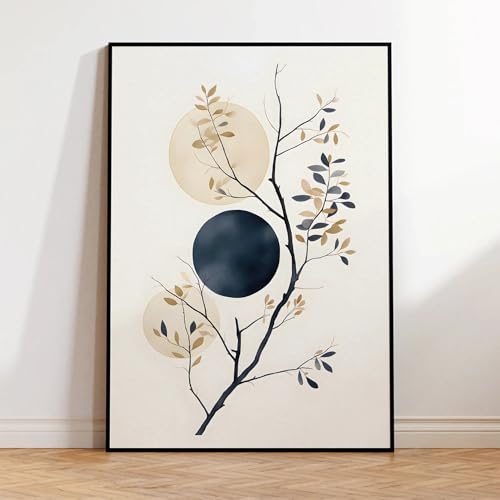Cadre art mural cercle naturel clair de lune pour mur vide salon - 4
