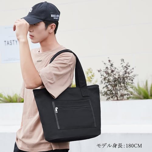 ARIALK トートバッグ キャンバス コットン 無地 厚手 大容量 トートバック 一泊旅行 キャンバストート エコバッグ 帆布 肩掛け トート の商品画像 5