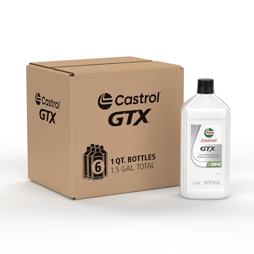 Castrol GTX 10W-40 Conventional Motor Oil, 1 Quart, Pack of 6