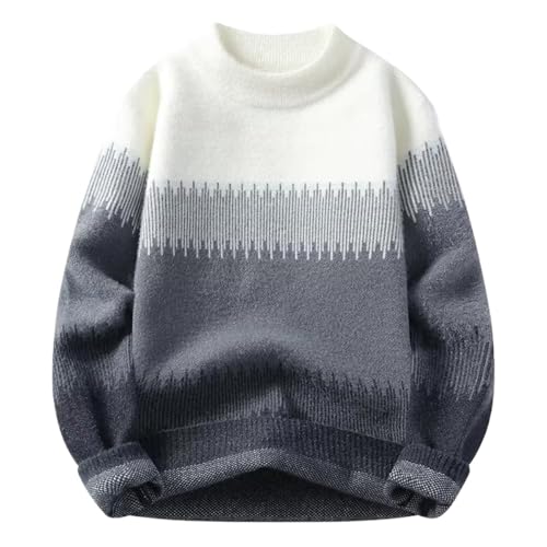 Men Casual Sweaters Autumn Winter Slim Fit Thicken Warm Pullovers Full Size M-4XL