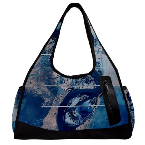 Borsone da palestra da uomo borsone da da viaggio per aereo design moderno con linee marmorizzate Motivo 4531 47x16.5x27cm18.5x6.5x10.6in