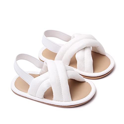 Baby Flip Flops Sandals Baby Open Toe Soft Rubber Sole Elastic Strap Flats Toddler First Walking Beach Water Shoes3