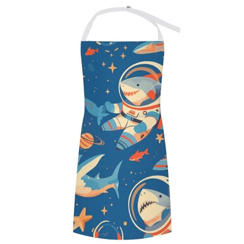 SanTyoh Aprons Space Planets Waterproof Cooking Aprons Baking Apron For Kitchen Chef Gardening