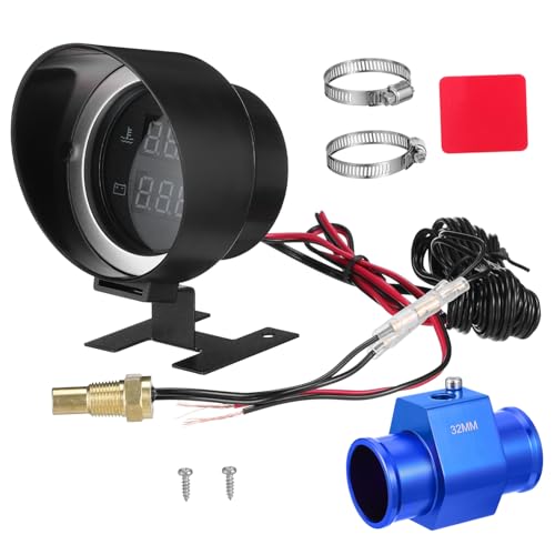 FUNOMOCYA デジタル水温電圧計 車用表示 明確な視認性 コンパクト設計 簡単取り付け 汎用車 トラック バイク対応 温圧力測定用ゲージ