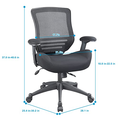 Boliss Office Chair Ergonomic Desk Chair Mesh Computer Chair Height Adjusting Arm Waist Support Function - Black #TOP5