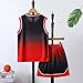 Basketball Jerseys 23# For Kids Youth Sports T-shirt Jersey Boys Girls Gradient Basketball Uniform Set 6-16Years RED-120