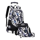 🌟Roller bag: mochila principal 46cm x 30cm x 21cm, 29 litros; La altura del carro se puede ajustar, altura del primer engranaje: 72 cm, altura del segundo engranaje: 93 cm, adecuado para niños de 90-160 cm.