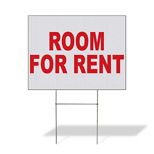 Fastasticdeals Weatherproof Yard Sign Room for Rent Red A Lawn Garden Rentals 18x12 Inches 1 Side Print