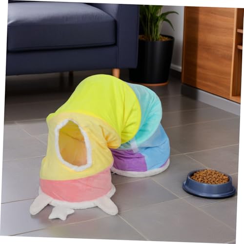 Túnel para gatos de interior Yardwe con papel arrugado interactivo 8