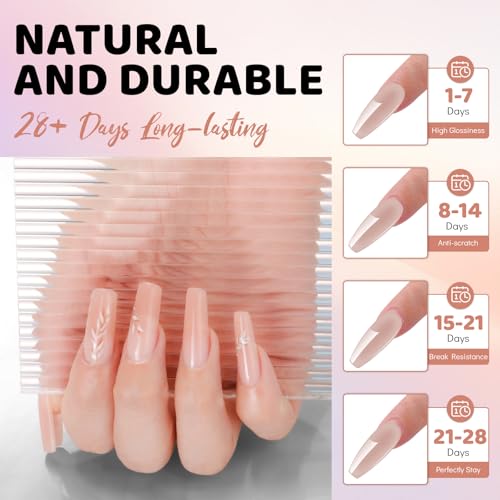 Aokitec 60 g Poly Gel - nude poly nail gel do wzmocnienia i przedłużenia paznokci, podwójne tipsy, do samodzielnego wykonania paznokci, prezent dla kobiet