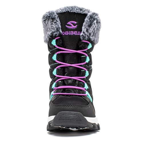 Image of HOBIBEAR Kids Winter Snow Boots Waterproof Outdoor Warm Faux Fur Lined Shoes
