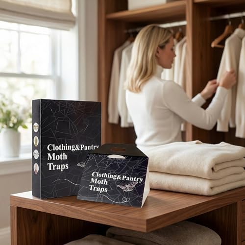 10 Packs Moth Traps for Clothing and Pantry,with Pheromones,More Effective Moth Traps Pantry,Placed in Kitchen,Closet,Cabinet,Storage Rooms,Cupboard - 5