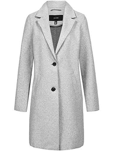 VERO MODA Damen Vmpaula Jacket Ga Noos Mantel, Light Grey Melange, XL EU