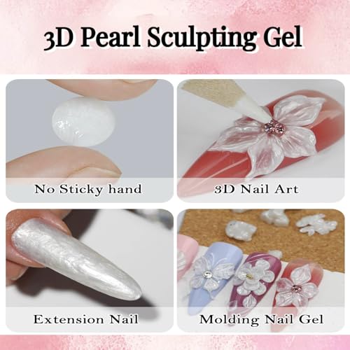 Gel Constructor Sólido para Uñas Perla Blanca 3D miniatura 4