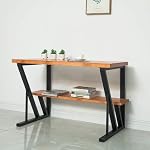 Metal Furniture Legs Table Legs H28 x W24 Inch Black,Dining Metal Table Leg 2-Tier,Office Table Legs Computer Desk Legs Country Style Table Legs,Set of 2 Modern,DIY Iron Bench Legs