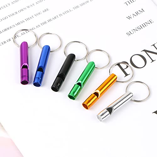 12-pcs-Emergency-Whistle-with-Key-Chain-Aluminum-Extra-Loud-Safety-Survival-Whistle-Keychain-for-Outdoor-Sports-Camping-Hiking-Boating-Hunting-6-Colors
