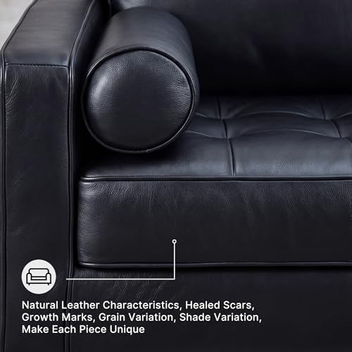 Image of Signature Design by Ashley Bryceview Leather Loveseat, No Assembly Required, Premium Upholstery, Comfy 2 Seater Couch for Living Room, Onyx Black