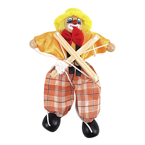 Miocloth EDUY200K Fun Wooden Clown Marionette Pull String Puppet Vintage Toy thumb #2