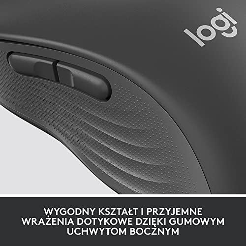 Logitech Signature M650 L myszka bezprzewodowa Bluetooth dla dużych dłoni, ciche przyciski, personalizowalne przyciski boczne, kompatybilność z wieloma urządzeniami - Szary