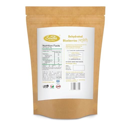 Image of Sindhi Dry Fruits Dried Blueberries, Dry Fruit, Vitamin-Rich Dried Fruit, Antioxidant-Packed and Fibre-Powered, 250 grams