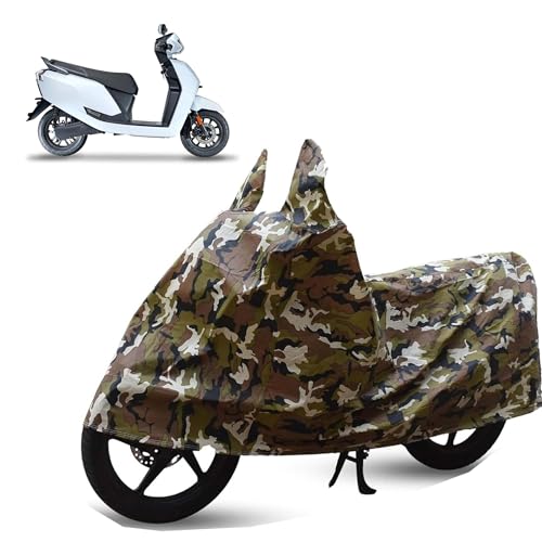Image of Sulfar Bike Cover for Greaves Electric Ampere Nexus (EV) (Electric Scooter) | Waterproof, Dustproof & UV Protected | All Weather Two Wheeler Cover (Army Green) New 2026 Variants