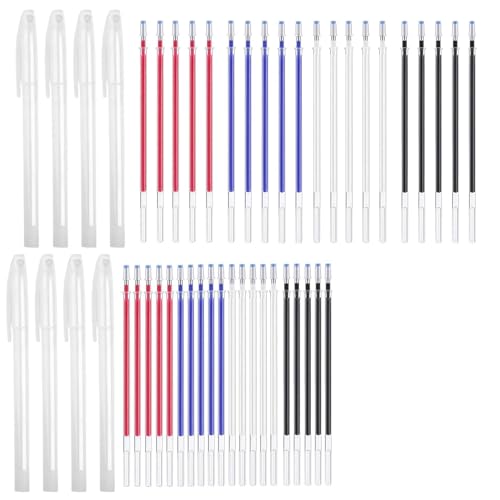 48 pcs Rotulador Textil, Rotuladores Tela, Para Telas En 4 Colores Diferentes, Boli para tela borrable, Bolígrafo marcador de ropa, Marcadores de Costura Borrables con Calor