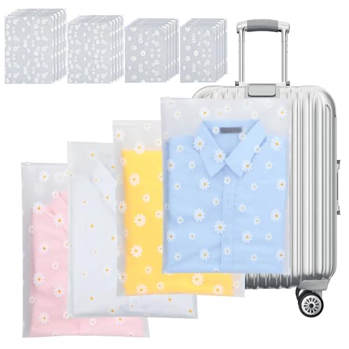 AiQInu 20 Piezas Bolsas de Almacenamiento de Viaje, Bolsas Zip Grandes, Bolsa de Transparente, Multifunción Bolsa Organizador(4 tamaños)
