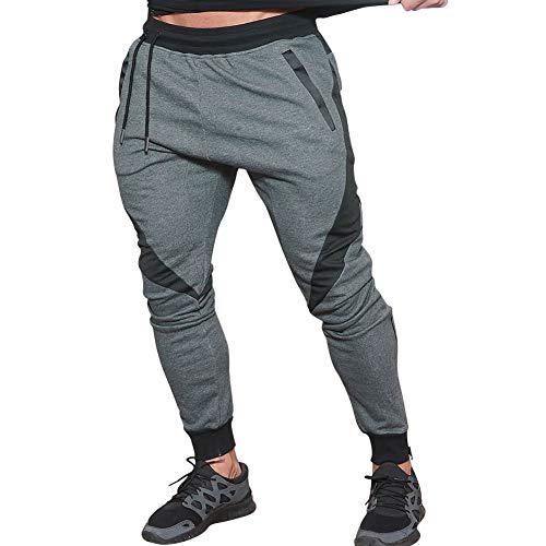 MECH-ENG Men's Gym Workout Joggers Pants Active Trousers Casual Fitness Sweatpants(Dark Gray Medium)