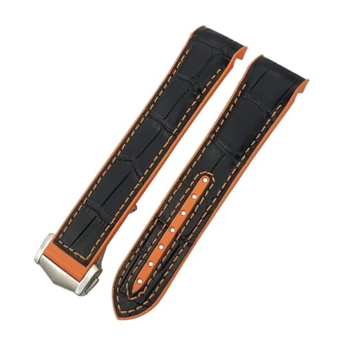19 20 21 22mm o[U[XgbvAIK V[}X^[V[Y EHb` 300m ΉAVRiC X|[cXgbv(Black orange leather,19mm,Rose buckle)