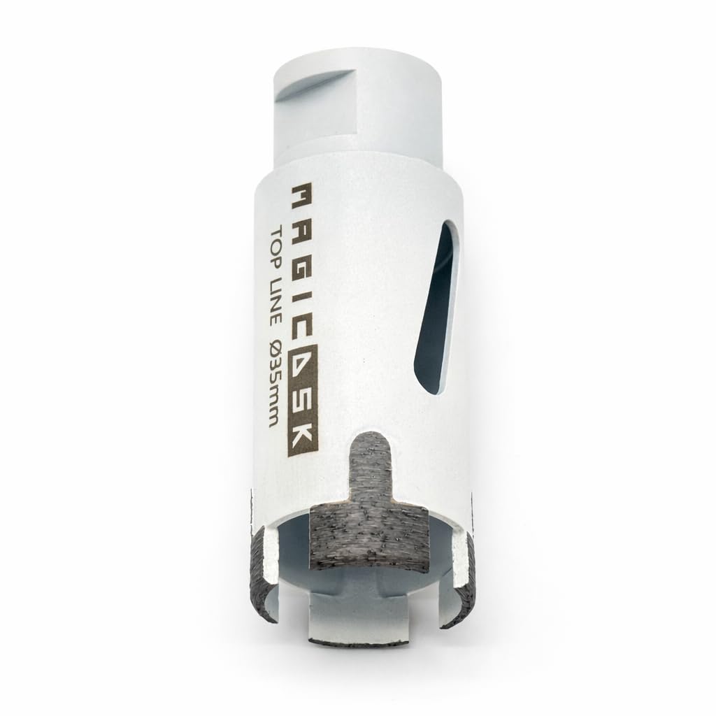 MagicDSK FSV3570 Punta per trapano diamantata, foretto, Diametro 35 mm, attacco M14 -Carotaggio Cemento Armato, Pietra e Laterizi – Uso Secco/Acqua