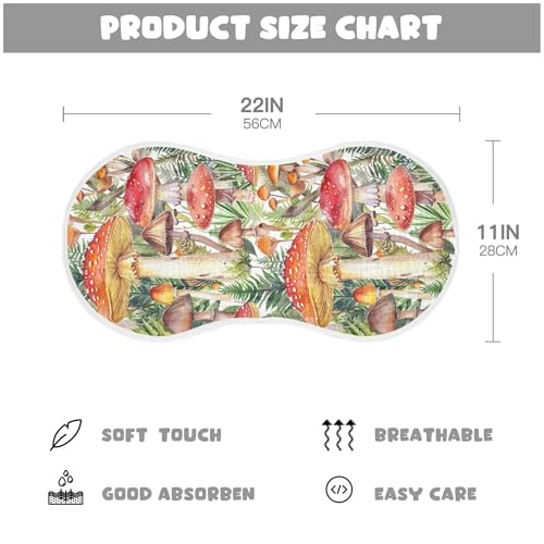 xigua Vintage Mushrooms Baby Burp Cloths for Newborn Boys and Girls 1 Pack, Soft & Absorbent Cotton Baby Burp Cloth, Baby Washcloths, Newborn Towel, Burp Rags4