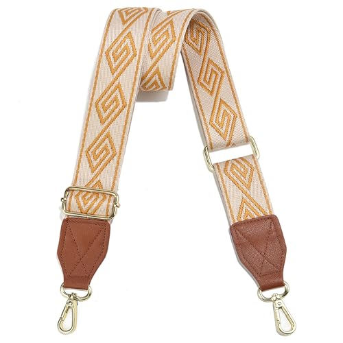 Image of Purse Strap,1.5 inch Leather End Shoulder Strap Adjustable Replacement,Retro Multi-Pattern Crossbody Bag Straps