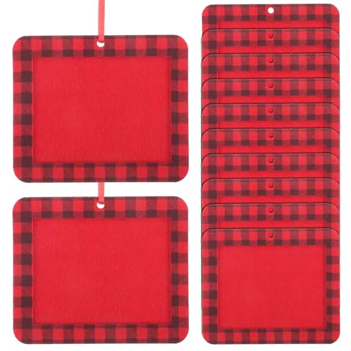 GRIRIW Moldura de fotos de Natal de feltro suspenso 12 peças retangular para decoração DIY árvore de Natal e parede ornamento festivo personalizado para casa e aniversário