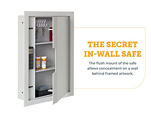SnapSafe In Wall Gun Safe and Money Safe, Light Grey, 75413 - Hidden Safe Provides Security for your Firearms & Valuables, Keypad Entry - Fits Between 2 Wall Studs, Flush Mount, Ideal for Home, Office thumbnail 4