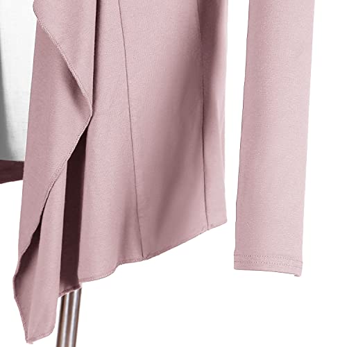 Image of Urban CoCo Women's Drape Front Open Cardigan Long Sleeve Irregular Hem