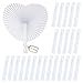 EFUTURETIME 24 Stück Fächer Hochzeit Handfächer Herzform, Papierfächer Faltbar Taschenfächer Weiß für Sommer Events, Hochzeitsdeko, Gastgeschenke Hochzeit Gäste, DIY