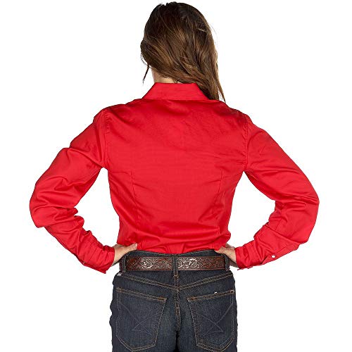 Cinch Western Shirt Womens L/S Pocket Button Weave Red MSW91640324