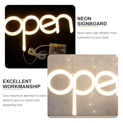 Letrero de neón abierto LED blanco para atraer clientes a tu tienda con elegancia 7