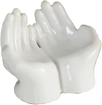 Creative Hands Shape Soap Dish Table Top Soap Holder for Bathroom White